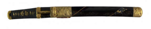 Dagger (aikuchi) with a south sea islander pulling a coral branch through waves (includes 51.1167.1-51.1167.4)