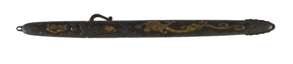 Kozuka mounted as a knife with dragon and cloud designs