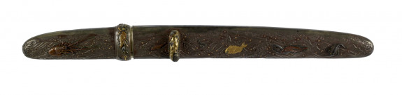 Dagger (aikuchi) with sea life among waves (includes 51.1197.1-51.1197.3)