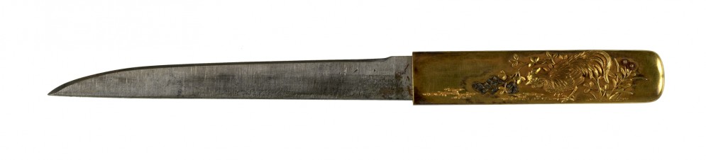 Kozuka with Rooster and Autumn Flowers