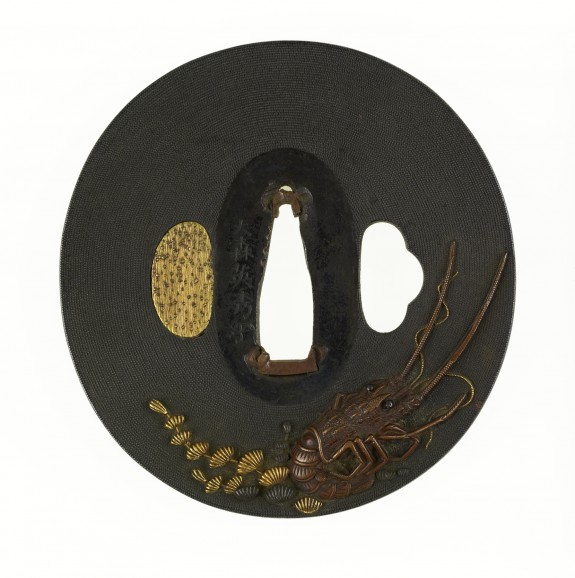 Tsuba with Spiny Lobsters and Seaweed
