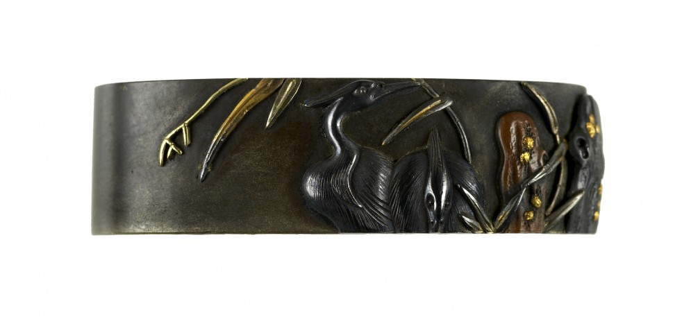 Fuchi with Herons and Reeds