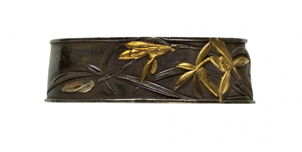 Fuchi with Orchids and Bamboo