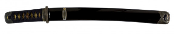 Dagger (hamidashi) with very dark brown lacquer saya and ray skin tsuka with ito-maki (includes 51.1273.1-51.1273.3)