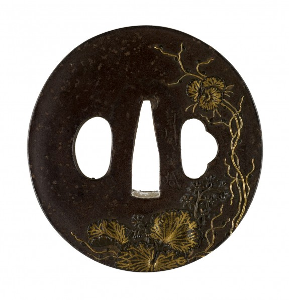 Tsuba with a Flowering Gourd Vine