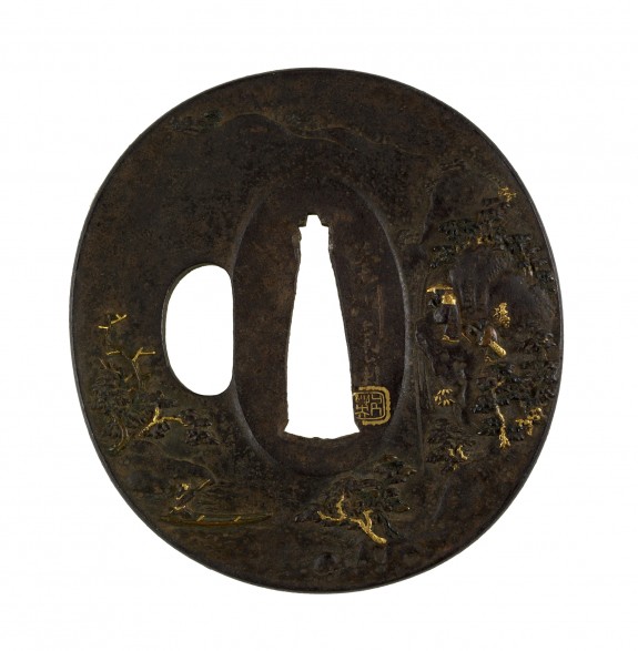 Tsuba with a Chinese Landscape