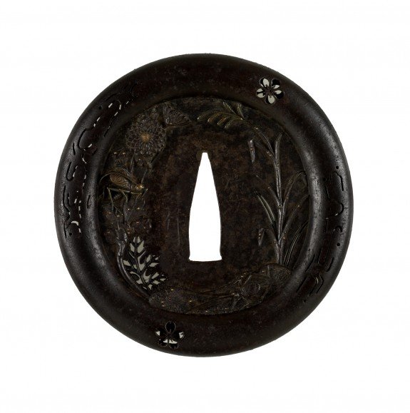 Tsuba with Autumn Flora and Insects