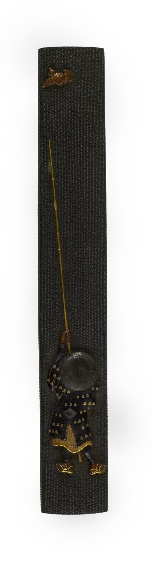 Kozuka with a Man and a Blowpipe