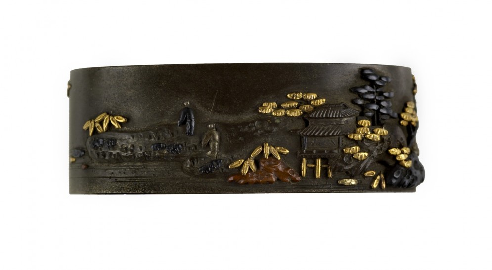Fuchi with Landscape and Figures