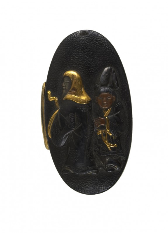 Kashira with a Chinese Sage and his Attendant