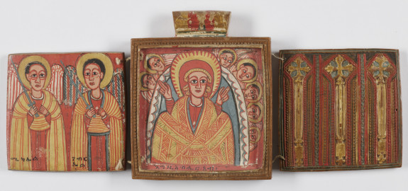 Double-sided Diptych with Mary at Dabra Metmaq (Front); Saints (Back)