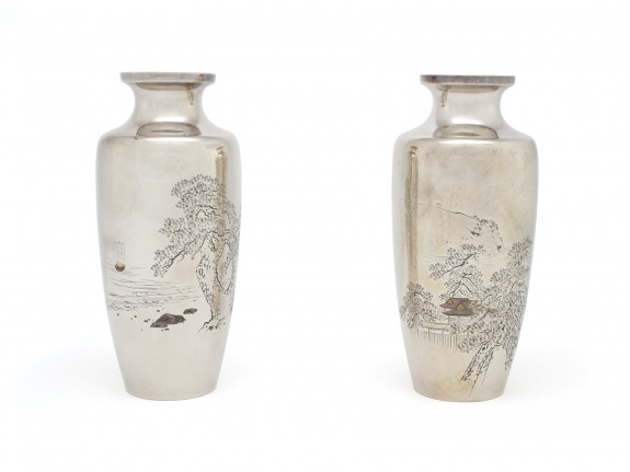 Pair of Chiseled Vases