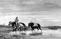 Image for Canal Scene: Horses Pulling Scows