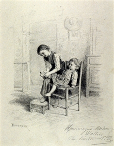 Image for Little Girl Dressing Her Little Brother