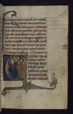 Image for Initial E with David Playing Bells; Hybrid Creature in Margins