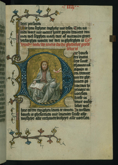 Image for God Enthroned with an Open Book, Globe and Banner