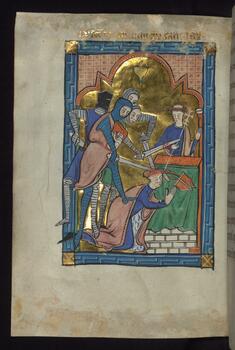 Image for Leaf from Carrow Psalter: Martyrdom of Thomas Becket