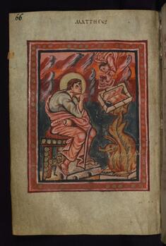 Image for Leaf from the Freising Gospels: Portrait of the Evangelist Matthew