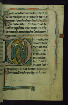 Image for Leaf from Psalter of Jernoul de Camphaing: Initial D with Fool before Christ