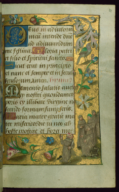 Image for Leaf from Book of Hours: Hours of the Virgin, Monks Playing Blind-Man's Bluff