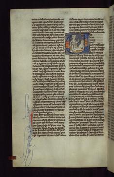 Image for Historiated Initial "U" with Job Sitting on a Dungheap