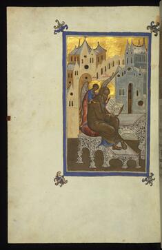 Image for The Evangelist Matthew writing his Gospel, inspired by Wisdom