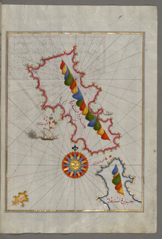 Image for Map of the Island of Andros in the Northern Aegean Sea