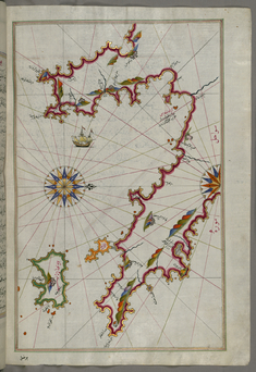 Image for Map of the Peloponnese Peninsula with the Island of Kythira and the Lakonikos Bay