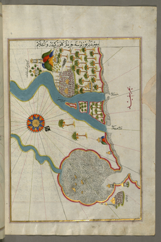 Image for Map of the River Nile Estuary with the Cities of Rashid and Burullus on Each Side