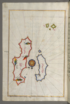Image for Map of Two Islands: Santorini and Thera in the Aegean Sea, North of Crete