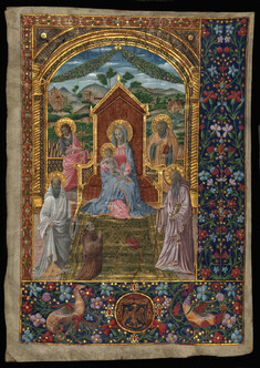 Image for Miniature:virgin and child with saints; 20th c. painting on 14th c. Antiphonary