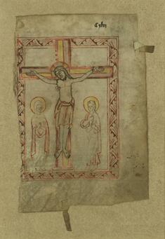 Image for Leaf of a Missal with the Crucifixion and Canon of the Mass