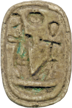 Image for Amulet with the Names of Amenophis III (1388-1351/1350 BCE) and Queen Tiye