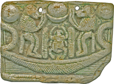Image for Pectoral with Sacred Symbol and Representation of Atum and Re-Harakhte on the Other Side