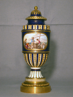 Image for One of a Pair of Fluted Vases (Vase cannelé à bandeau)