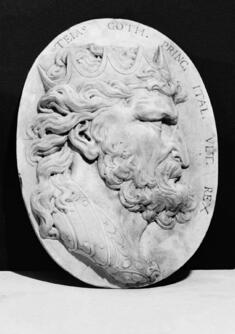 Image for Medallion with Portrait of Teias, the Last Ostrogoth King of Italy