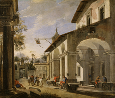 Image for Courtyard of an Inn with Classical Ruins