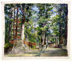 Image for Avenue to the Temple of Iyeyasa, Nikko. Mid-day Sun.