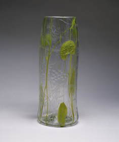 Image for Tall Vase with Lily Pads and Wild Carrots
