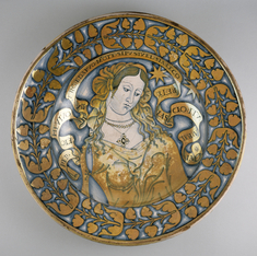 Image for Lustered dish with a female figure