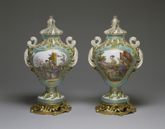 Image for Pair of Potpourri Vases (Vases pot pourri feuilles de mirte)