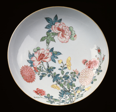 Image for Dish with Chrysanthemums and Peonies