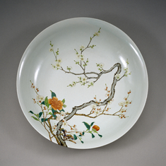 Image for Dish with Flowering Prunus, Pomegranate, and Pear