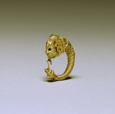 Image for Greek Hoop Earring with Lion Head