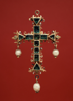 Image for Pendant Cross with Emeralds