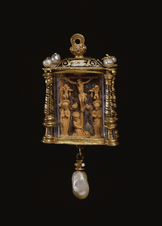 Image for Pendant in the Shape of a Lantern with Christ's Crucifixion and Deposition
