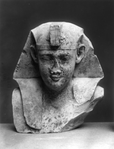 Image for Bust of a King with Unfinished "Uraeus" (Cobra) and Grid