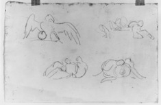 Image for Sketches of eagle, supporting figs. (a)