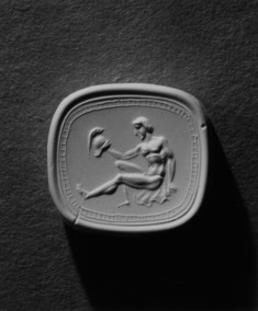 Image for Intaglio with a Warrior Holding a Helmet Set in a Ring
