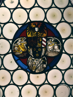 Image for Stained Glass Roundel with Jousting Scenes